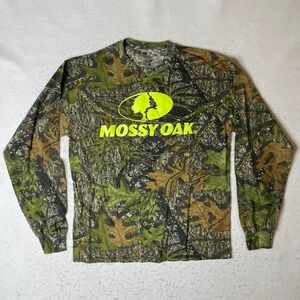 Mossy Oak Camo Long Sleeve T Shirt Adult Large Green‎ Camouflage Outdoor